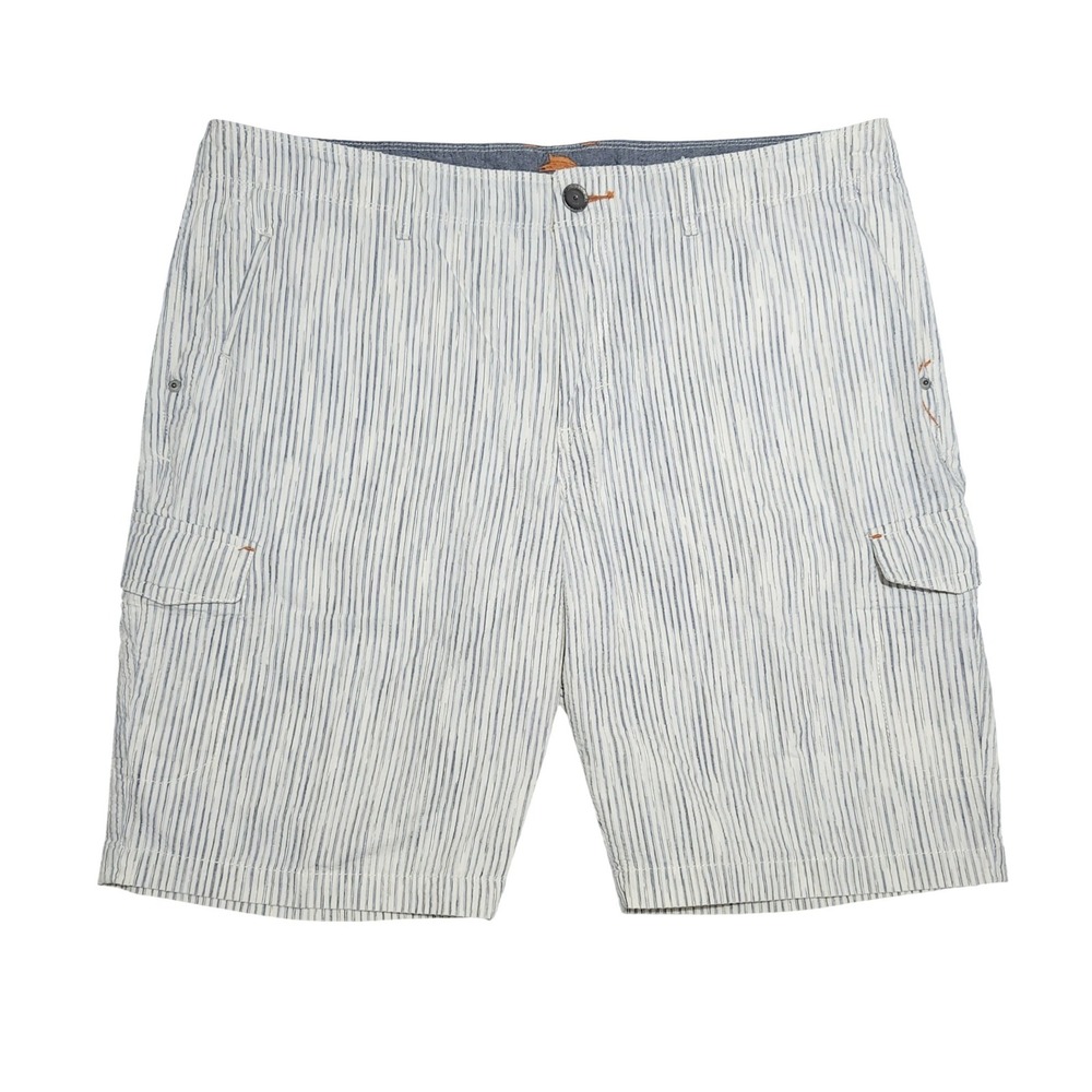 Tommy Bahama Authentic Seersucker Cargo Shorts Mens 38 Striped Cotton Tencel